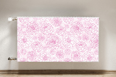 Magnetisk radiatorkåpa Rosa blommor