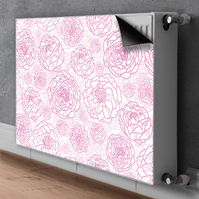 Magnetisk radiatorkåpa Rosa blommor