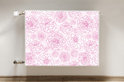 Magnetisk radiatorkåpa Rosa blommor