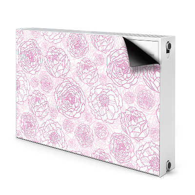 Magnetisk radiatorkåpa Rosa blommor