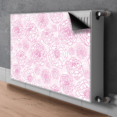 Magnetisk radiatorkåpa Rosa blommor