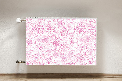 Magnetisk radiatorkåpa Rosa blommor