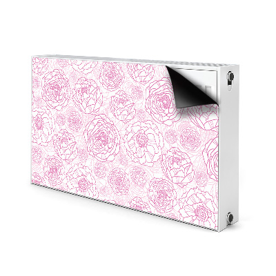 Magnetisk radiatorkåpa Rosa blommor