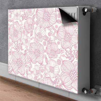 Magnetisk radiatorkåpa Kontur blommor