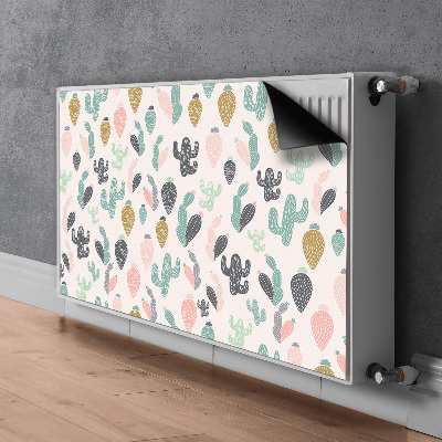 Magnetisk radiatorkåpa Färgglada kaktusar