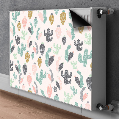 Magnetisk radiatorkåpa Färgglada kaktusar