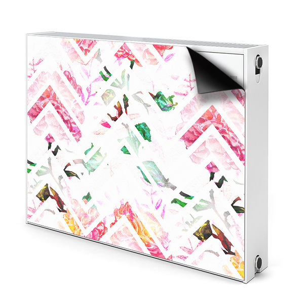 Magnetisk radiatorkåpa Blommig Chevron