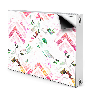 Magnetisk radiatorkåpa Blommig Chevron
