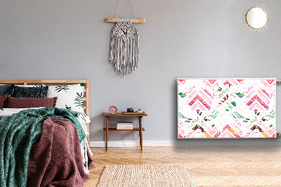 Magnetisk radiatorkåpa Blommig Chevron