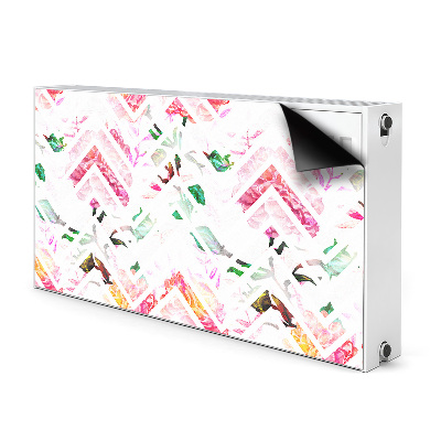 Magnetisk radiatorkåpa Blommig Chevron