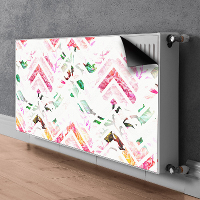 Magnetisk radiatorkåpa Blommig Chevron