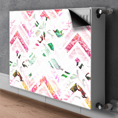 Magnetisk radiatorkåpa Blommig Chevron