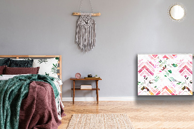 Magnetisk radiatorkåpa Blommig Chevron