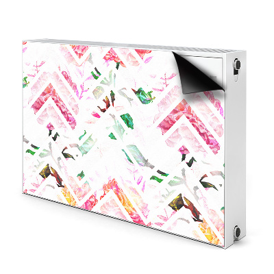 Magnetisk radiatorkåpa Blommig Chevron