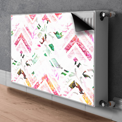 Magnetisk radiatorkåpa Blommig Chevron