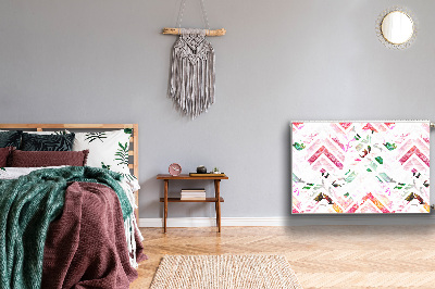 Magnetisk radiatorkåpa Blommig Chevron