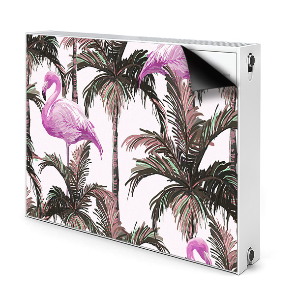 Magnetisk radiatorkåpa Flamingos i palmer