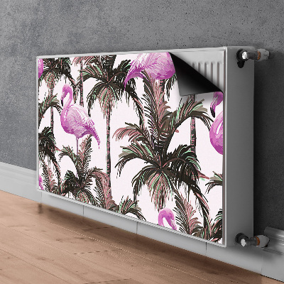 Magnetisk radiatorkåpa Flamingos i palmer