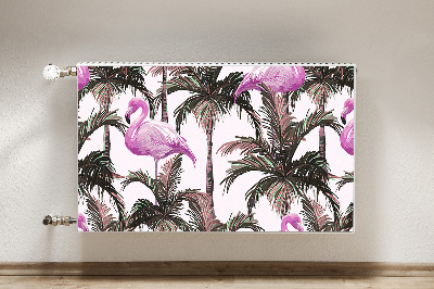 Magnetisk radiatorkåpa Flamingos i palmer