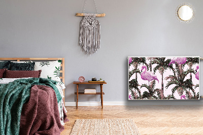 Magnetisk radiatorkåpa Flamingos i palmer