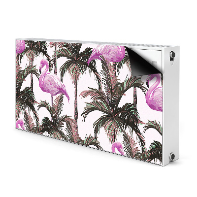 Magnetisk radiatorkåpa Flamingos i palmer