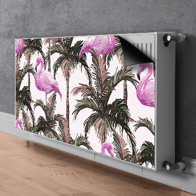 Magnetisk radiatorkåpa Flamingos i palmer