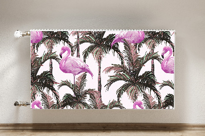 Magnetisk radiatorkåpa Flamingos i palmer