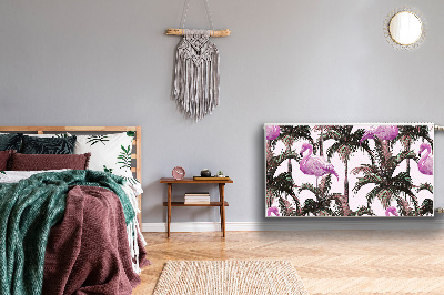 Magnetisk radiatorkåpa Flamingos i palmer