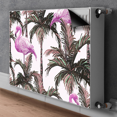 Magnetisk radiatorkåpa Flamingos i palmer