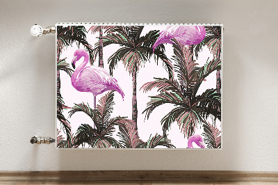 Magnetisk radiatorkåpa Flamingos i palmer