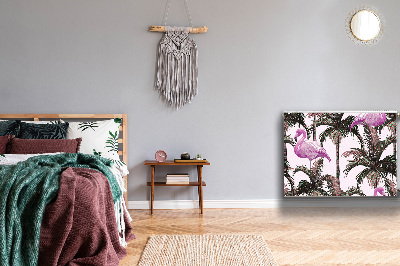 Magnetisk radiatorkåpa Flamingos i palmer