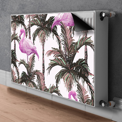 Magnetisk radiatorkåpa Flamingos i palmer