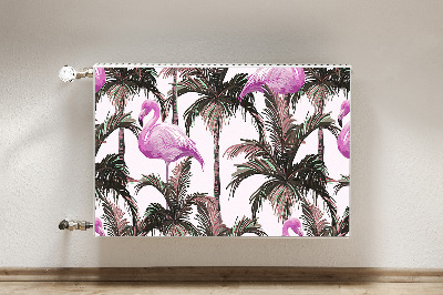 Magnetisk radiatorkåpa Flamingos i palmer