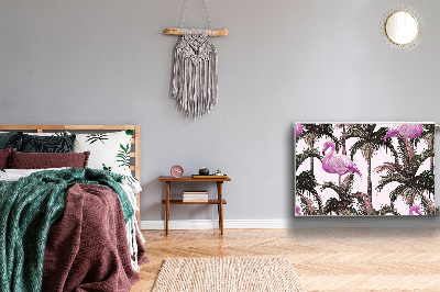 Magnetisk radiatorkåpa Flamingos i palmer