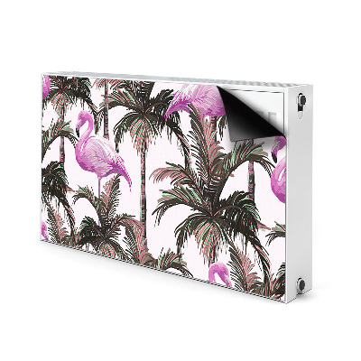 Magnetisk radiatorkåpa Flamingos i palmer