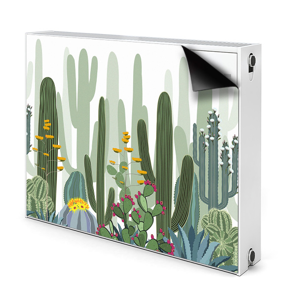 Magnetisk radiatorkåpa Blommande kaktusar
