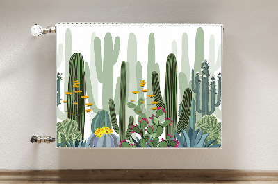 Magnetisk radiatorkåpa Blommande kaktusar