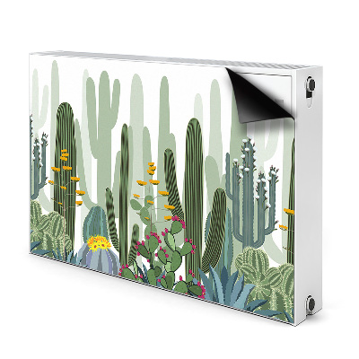 Magnetisk radiatorkåpa Blommande kaktusar