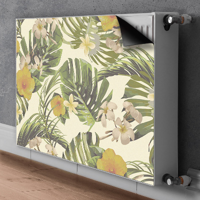 Magnetiskt radiatorskydd Tropiska blad och blommor