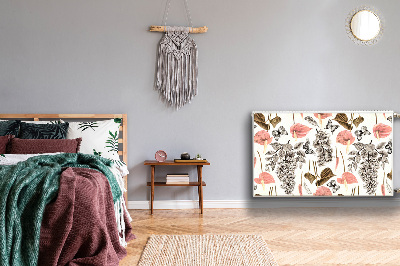 Magnetiskt radiatorskydd Blommor och fjärilar
