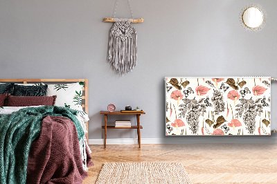 Magnetiskt radiatorskydd Blommor och fjärilar