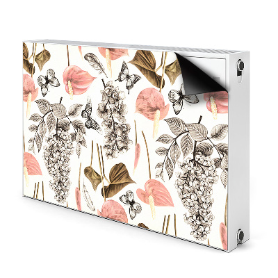 Magnetiskt radiatorskydd Blommor och fjärilar