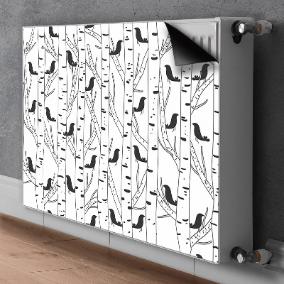 Magnetiskt radiatorskydd Fåglar och träd