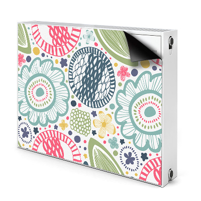 Magnetiskt radiatorskydd Färgglada blommor