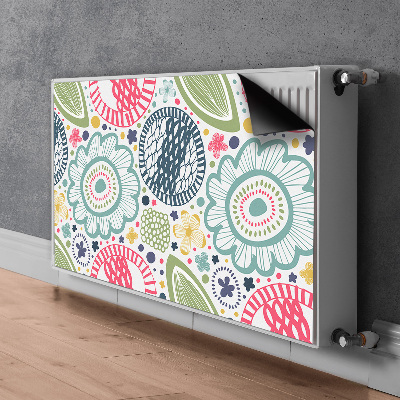Magnetiskt radiatorskydd Färgglada blommor