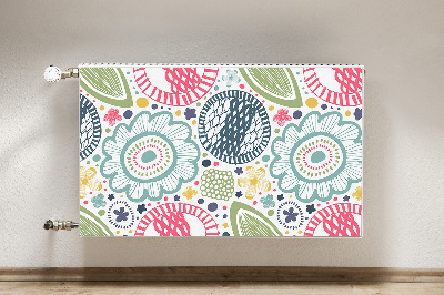 Magnetiskt radiatorskydd Färgglada blommor