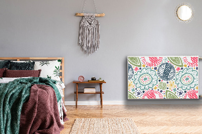 Magnetiskt radiatorskydd Färgglada blommor