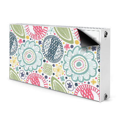Magnetiskt radiatorskydd Färgglada blommor