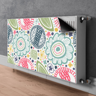 Magnetiskt radiatorskydd Färgglada blommor