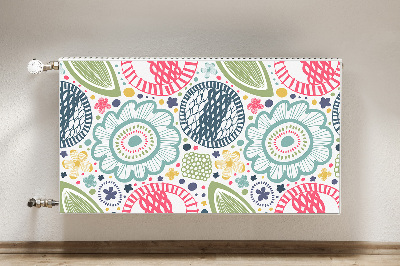 Magnetiskt radiatorskydd Färgglada blommor